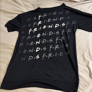 FRIENDS Black Tee with Colorful Dots LONG COZY